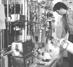 Photograph of carbon samples 
being converted to acetylene gas